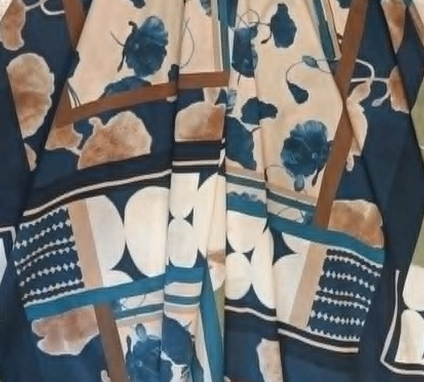 Rochie Maxi Petrecută cu Imprimeu Floral și Geometric - Bluemarin