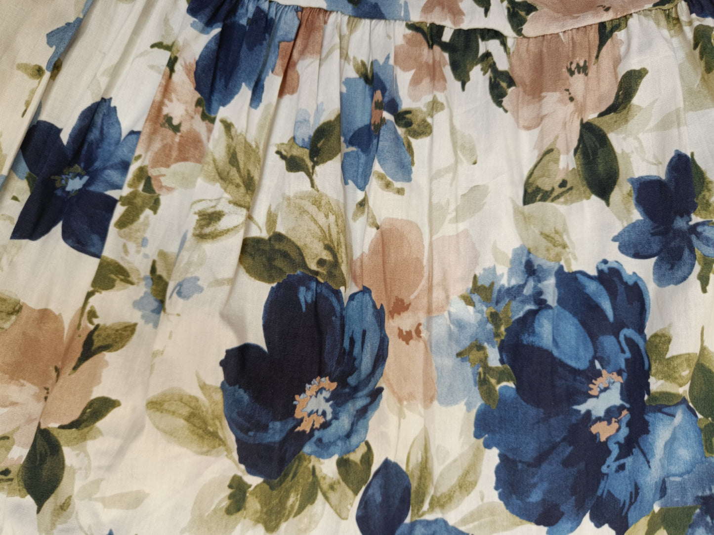 Rochie Maxi Boho cu Imprimeu Floral și Centură Inclusă - Albastru