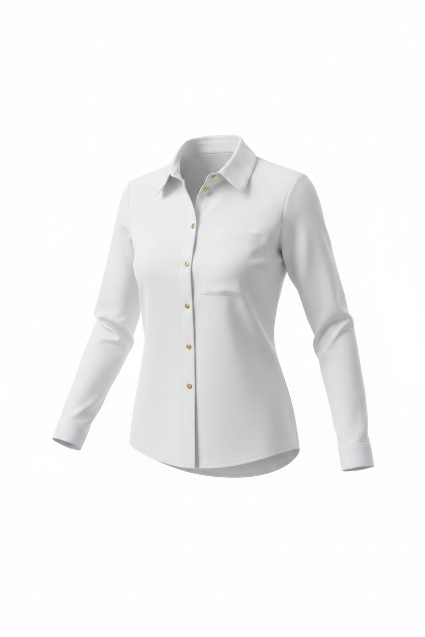 Cămașă elegantă de damă albă – imagine de produs, pe fundal alb