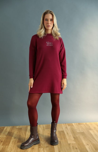 Rochie Stil Drept Warp-Zone  Bordeaux
