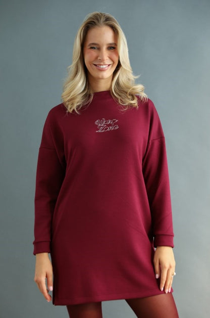 Rochie Stil Drept Warp-Zone  Bordeaux