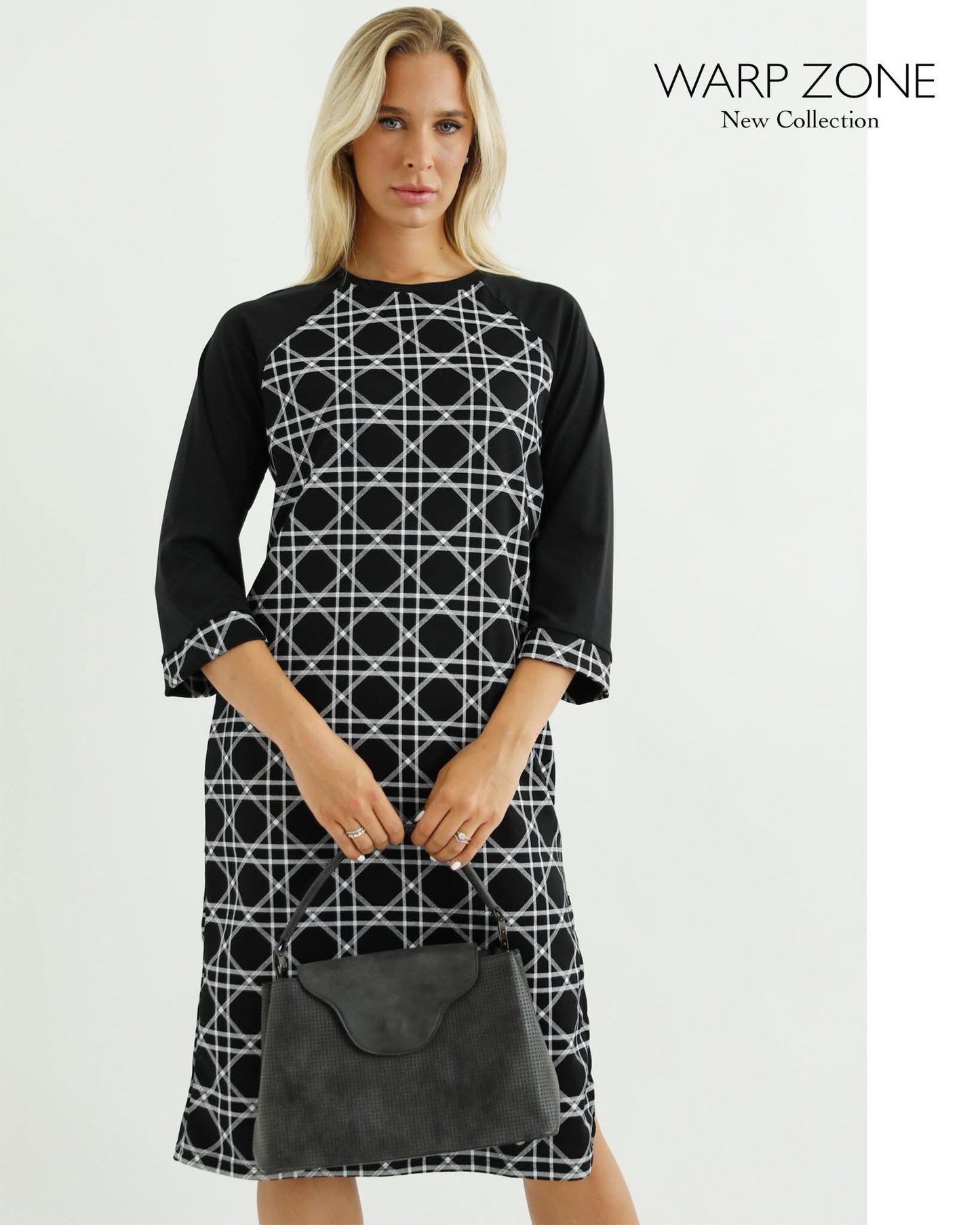 Rochie midi Warp Zone casual cu imprimeu abstract