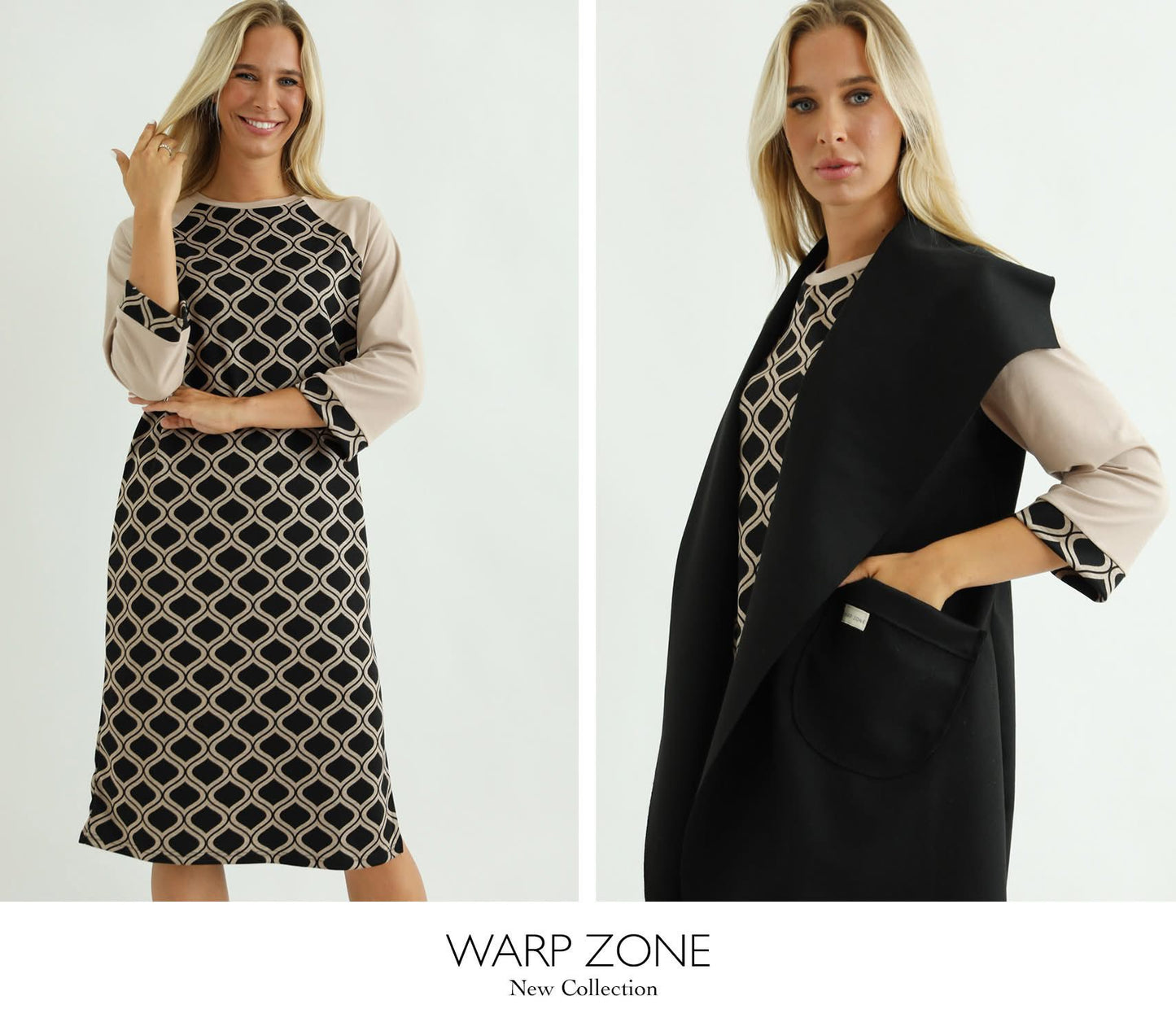 Rochie midi Warp Zone casual cu imprimeu abstract