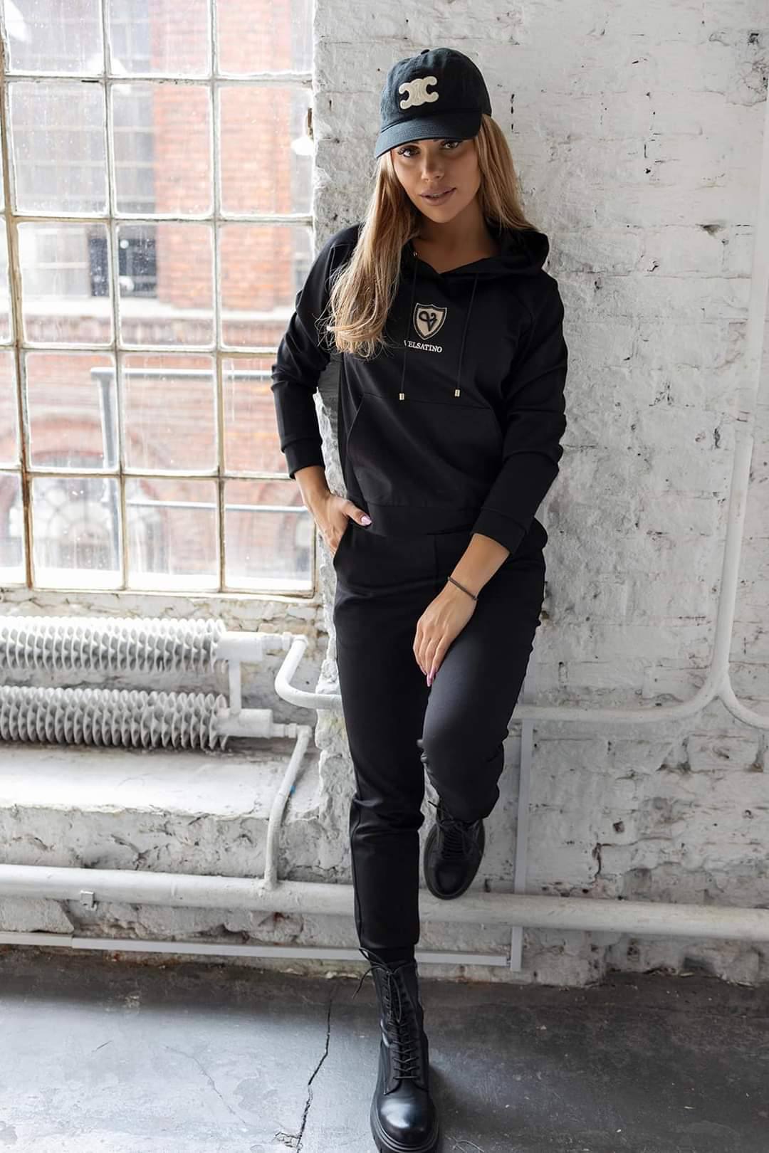 Trening Negru Tip Hanorac