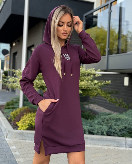 Rochie Sportivă Cu Glugă - Culoare Visiniu