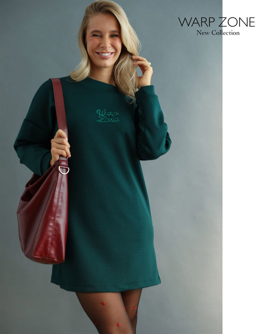 Rochie Stil Drept Warp-Zone  Verde