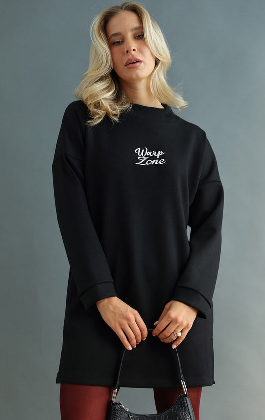 Rochie Stil Drept Warp-Zone Negru