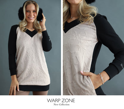 Rochie  Sport Casual  Warp Zone Bej-Negru