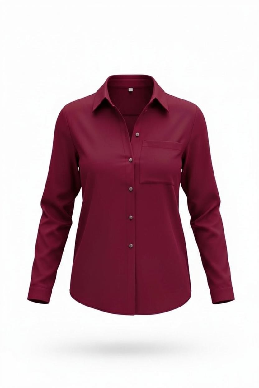 Cămașă elegantă de damă bordo – imagine de produs, pe fundal alb