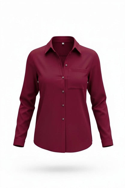 Cămașă elegantă de damă bordo – imagine de produs, pe fundal alb