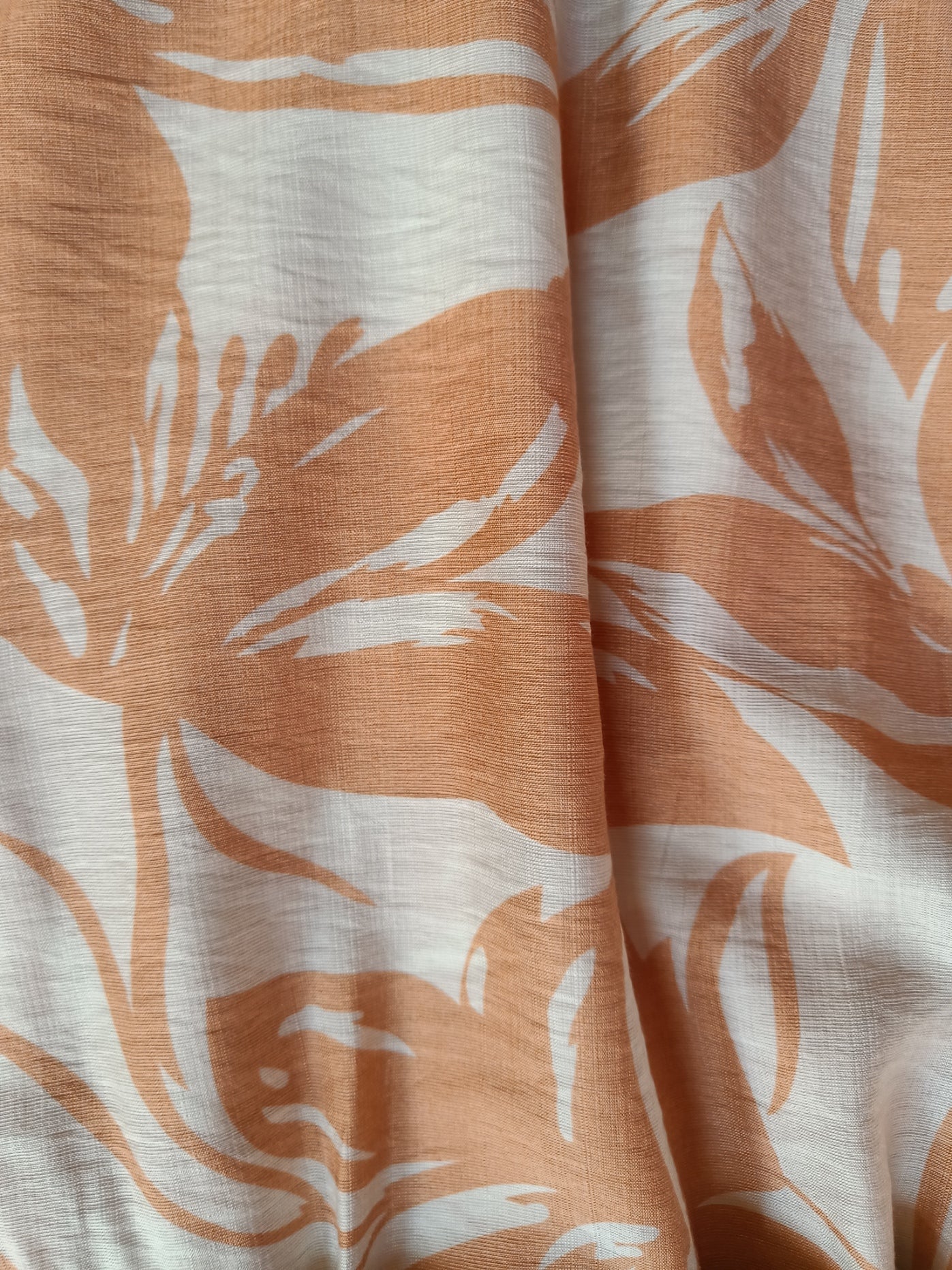 Rochie tip Cămașă Midi cu Imprimeu Floral - Bej&Oranje