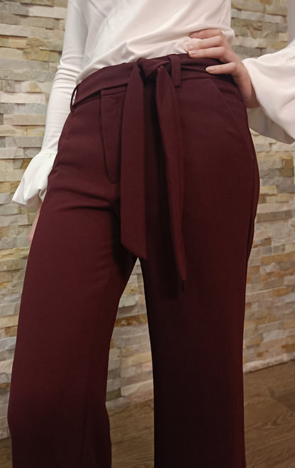 Pantaloni Office Burgundi Evazați