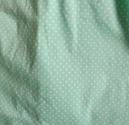 Rochie tip Cămașă cu Fermoar și Tale Elastică - Verde & Buline