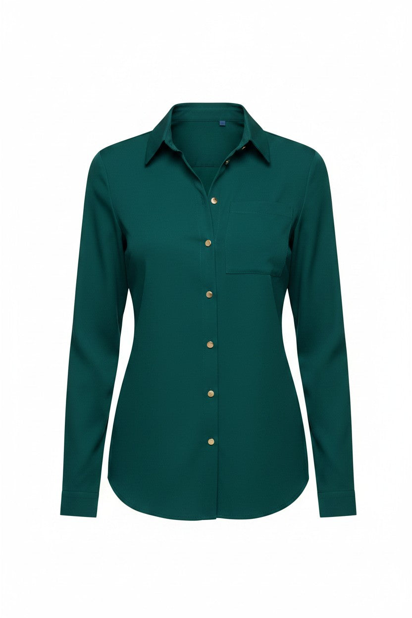 Cămașă elegantă de damă verde – imagine de produs, pe fundal alb
