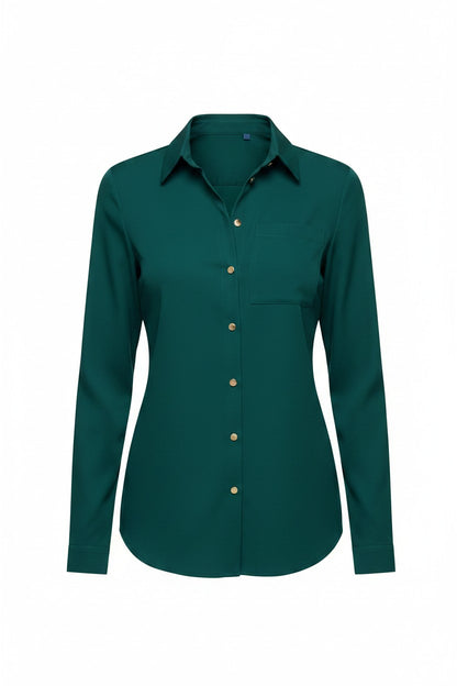 Cămașă elegantă de damă verde – imagine de produs, pe fundal alb