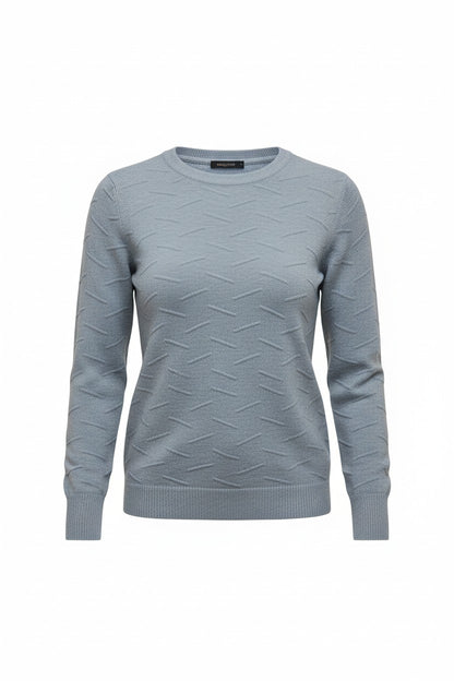 Pulover tricotat cu model în relief – gri