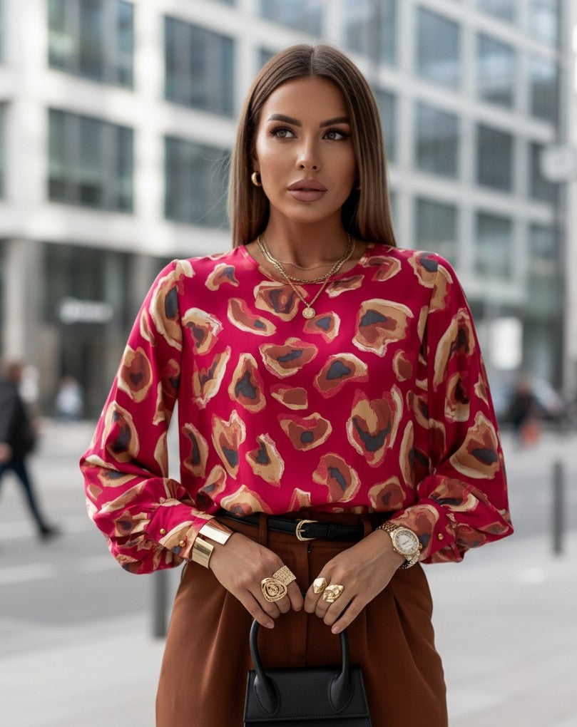 Bluză lejeră de damă fucsia – vedere din față