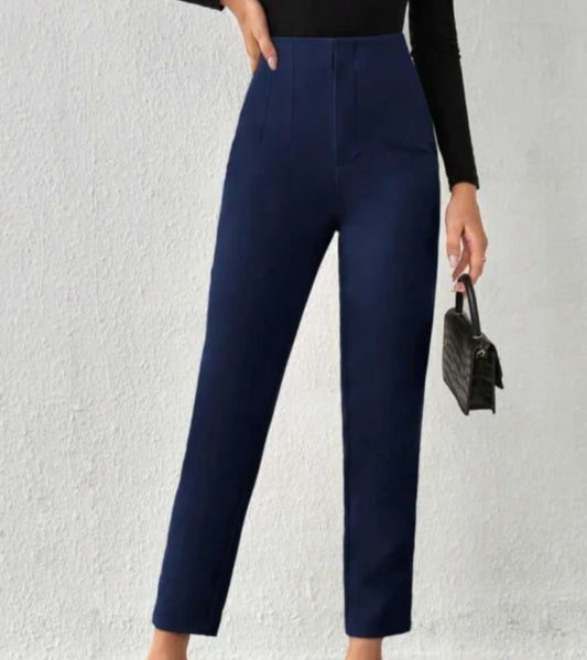 Pantaloni Office Bluemarin  cu Talie Înaltă