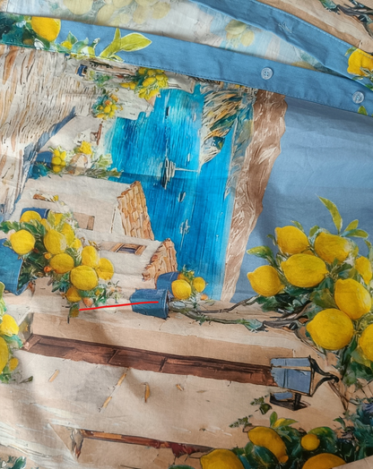 Rochie Midi cu Imprimeu Mediteran & Lămăie