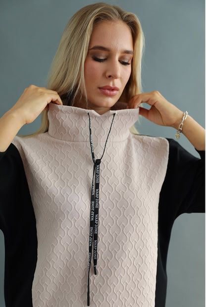 Tunică casual   Warp Zone Bej-Negru