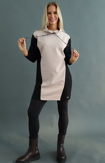 Tunică casual   Warp Zone Bej-Negru