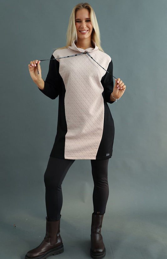 Tunică casual   Warp Zone Bej-Negru