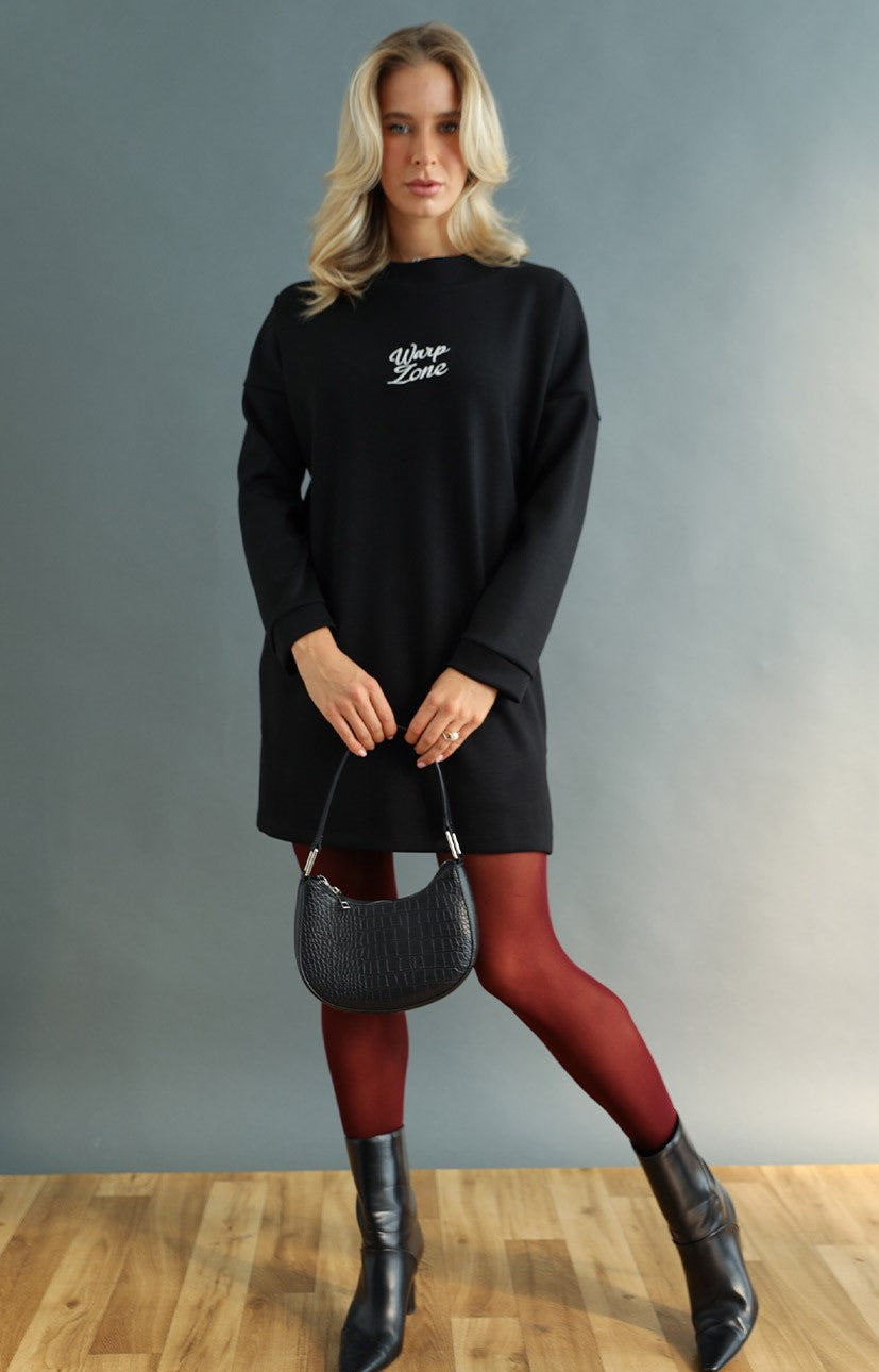 Rochie Stil Drept Warp-Zone Negru