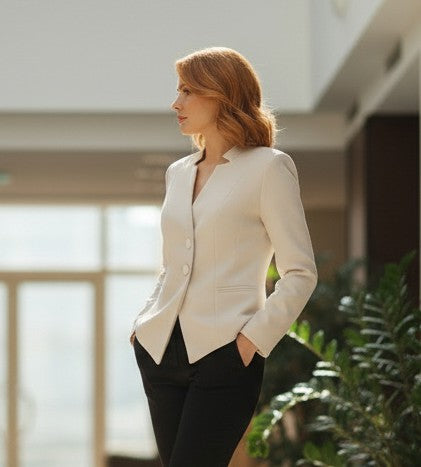 Sacou Cambrat cu Căptușeală Bej