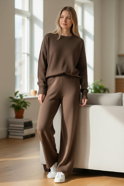 Compleu Tricotat Marou Casual